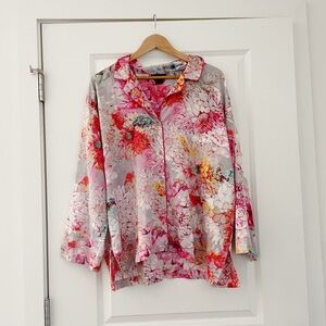 Natori Watercolor Floral Pajama Top Lounge